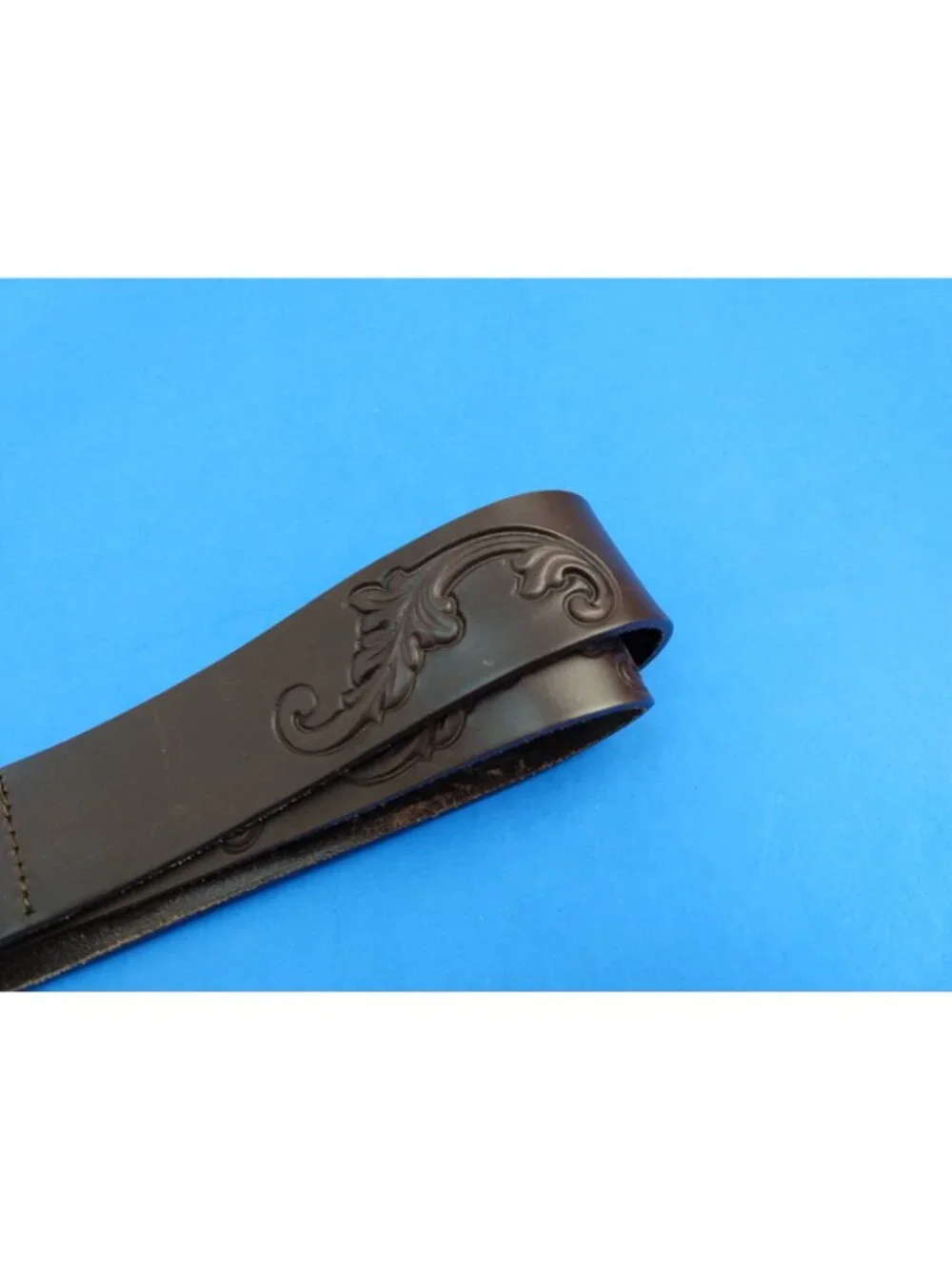 Women's Topfer Brown Pressed Leather Belt Ornate Buckle Western Size 95